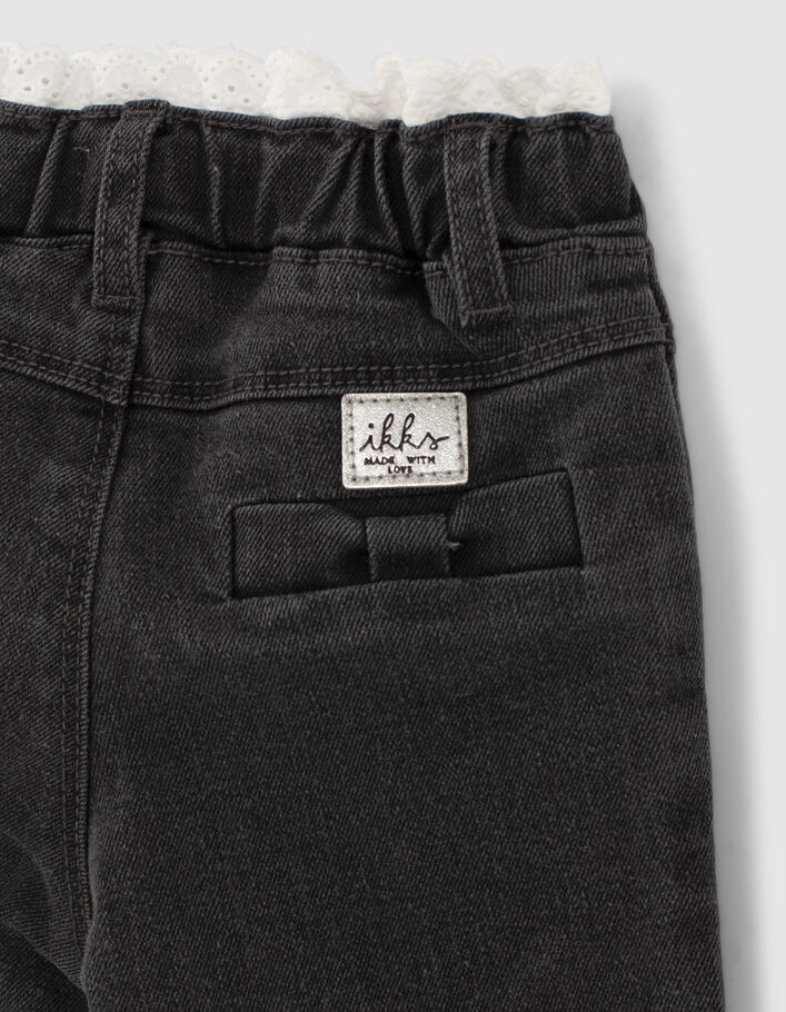 Paperbag jeans medium grey kant taille babymeisjes - IKKS