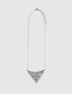 Plastron-halsketting zilverkleurig mesh dames-1