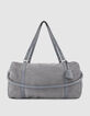 Blaugraue Bowlingtasche aus Wildleder Gr&ouml;&szlig;e L-1