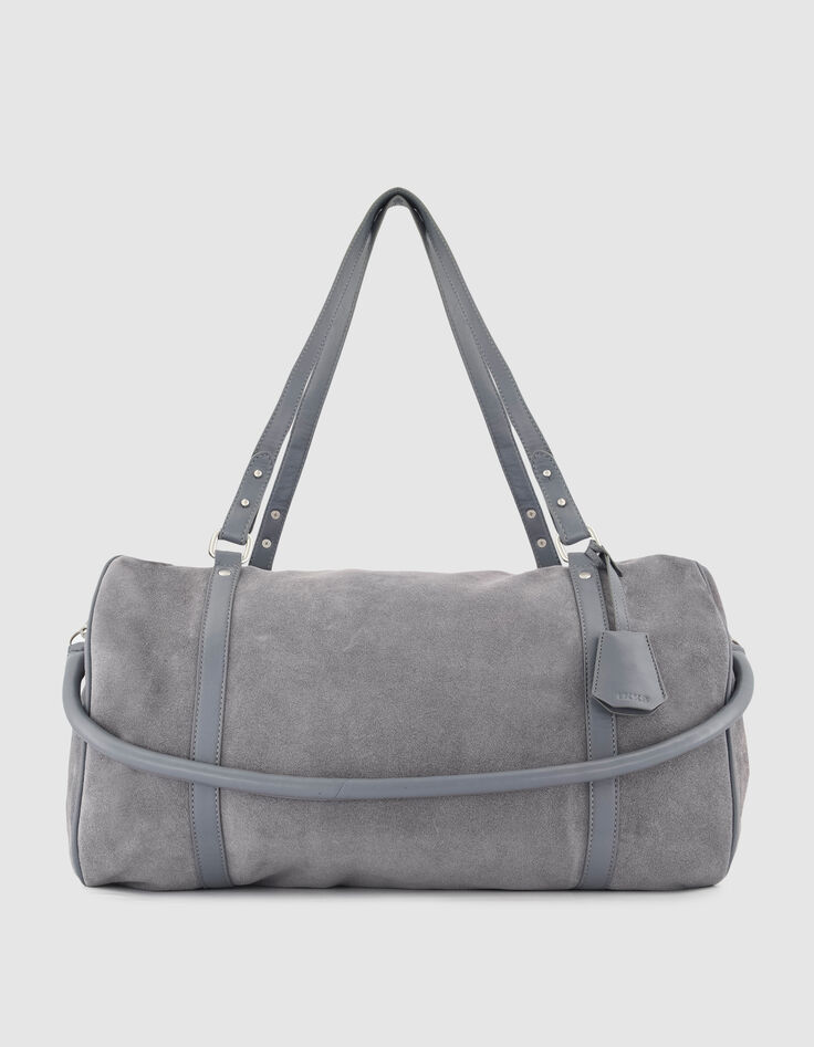 Blaugraue Bowlingtasche aus Wildleder Gr&ouml;&szlig;e L-1