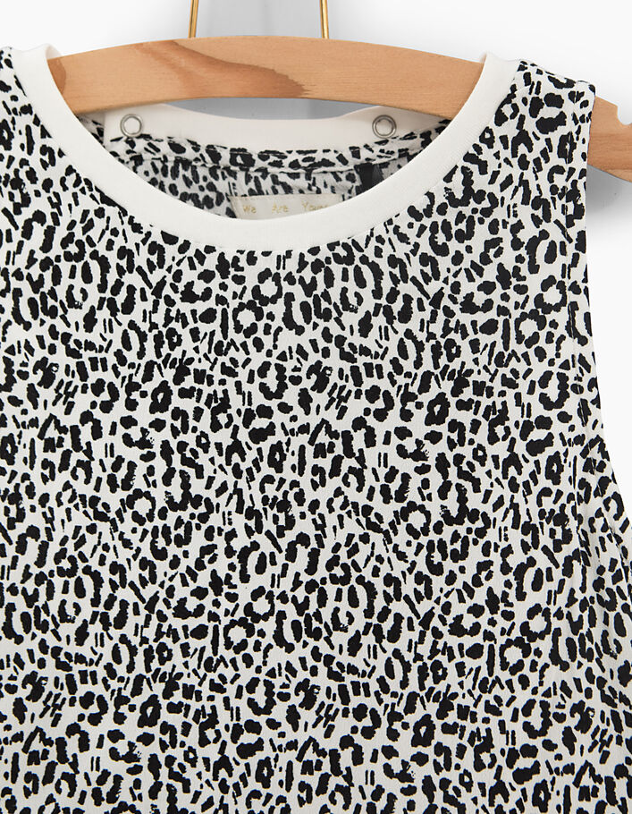 Girls off-white leopard print short jumpsuit - IKKS