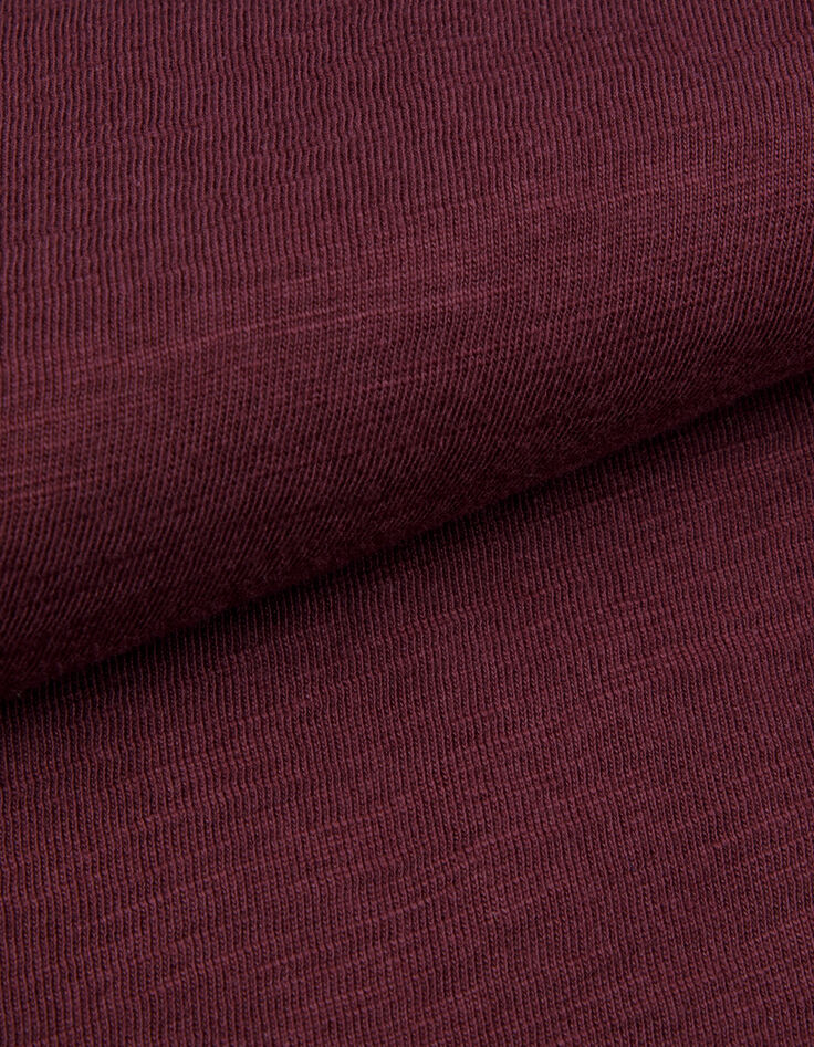 T-shirt bordeaux uni col rond Homme-3