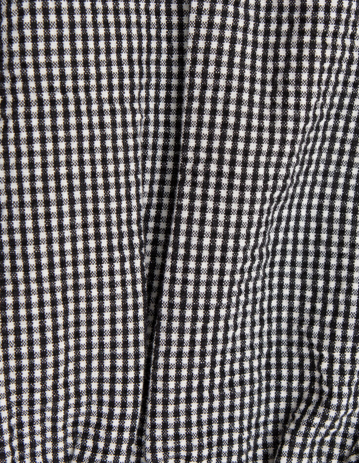 Robe écrue motif vichy noir bébé fille-6