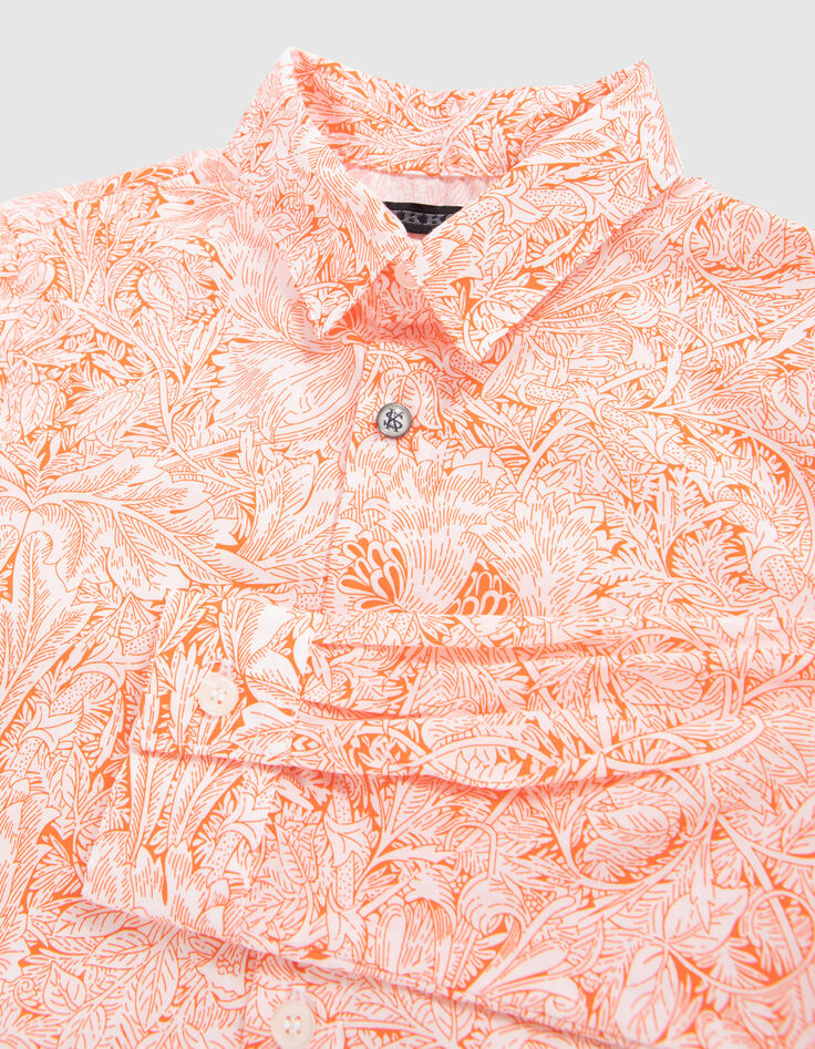 Oranje overhemd Liberty® stof plantenmotief jongens-5