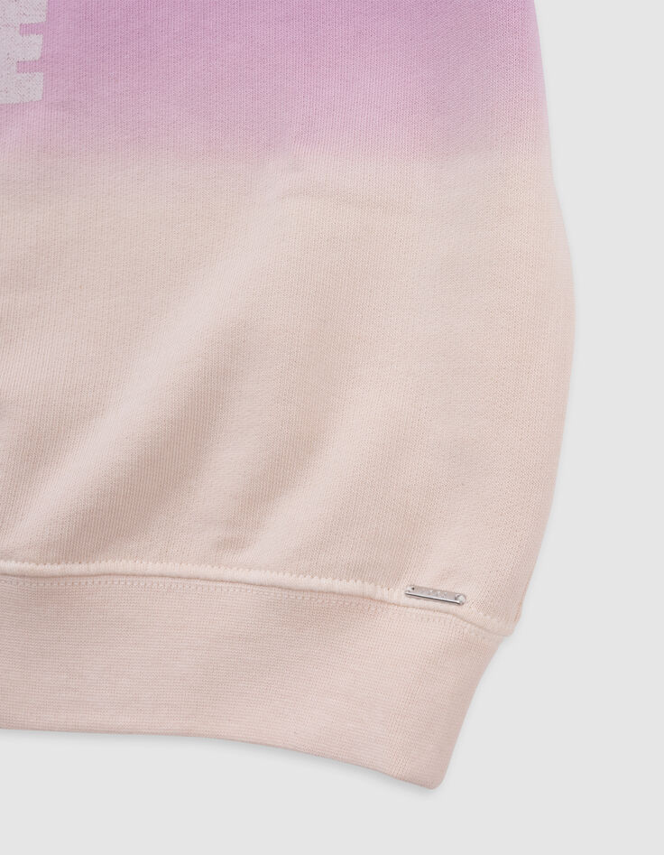 Girl's purple sleeveless deep dye sweatshirt with message-6