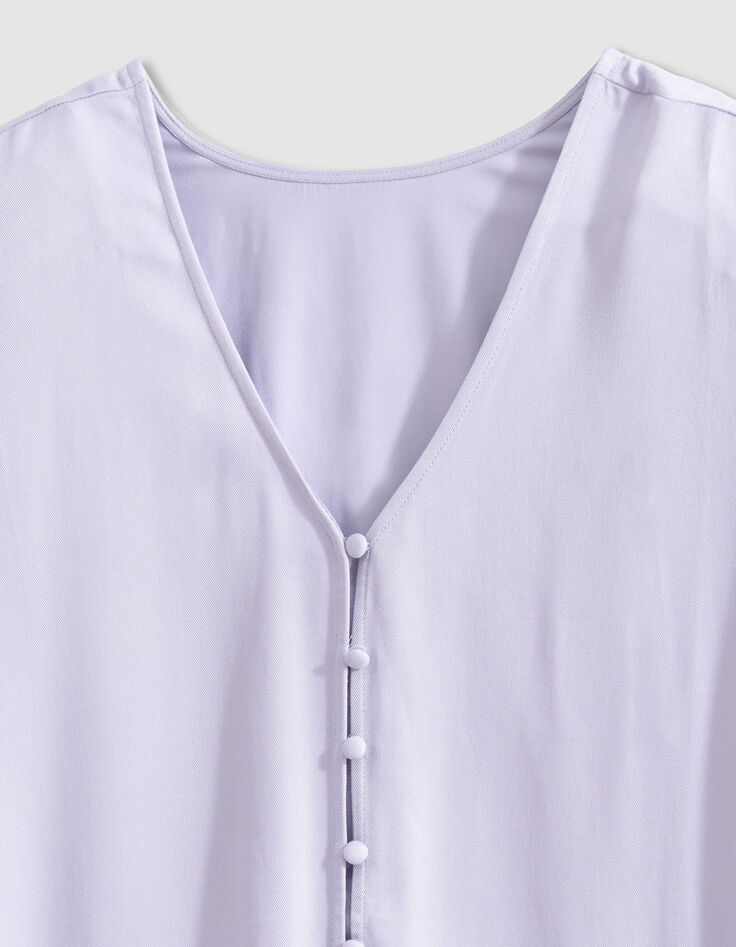 Mujer top reversible lila manga corta delante/detr&aacute;s-5