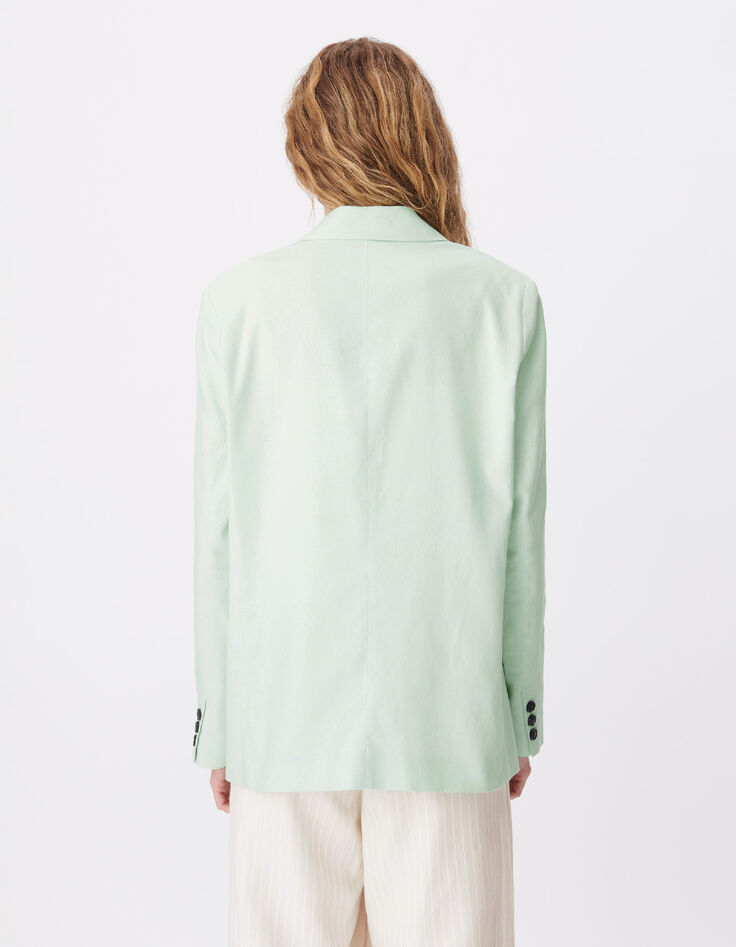 Damesjas in oversized groen linnen katoenmix-4