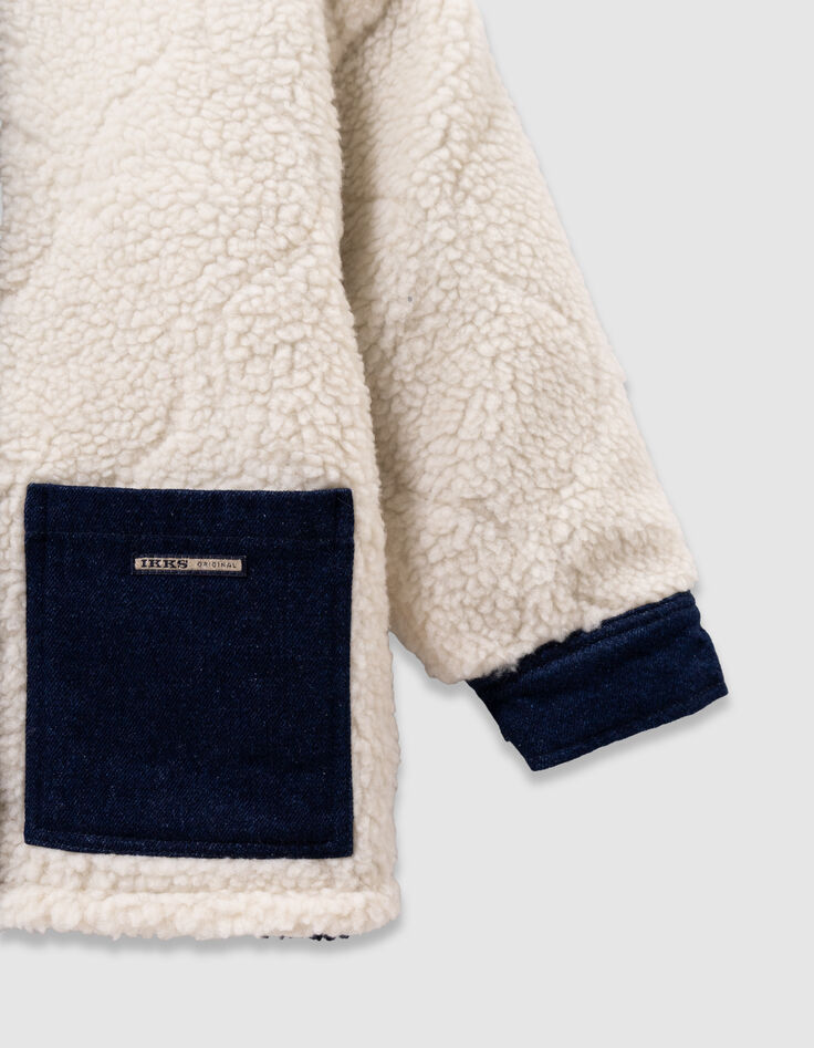 Veste réversible en jean brut et sherpa fille-5