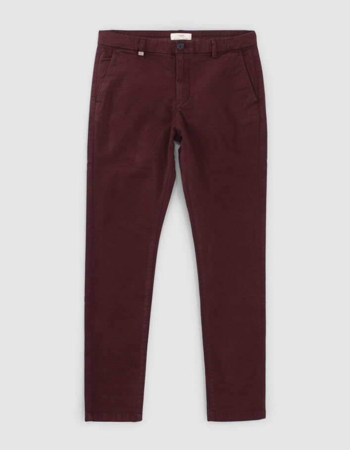 Pantalon chino SLIM burgundy Homme-5