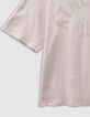 Camiseta beige algodón mensaje flocado terciopelo niño-4
