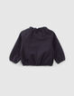 Baby girls’ navy cardigan with elasticated collar-2
