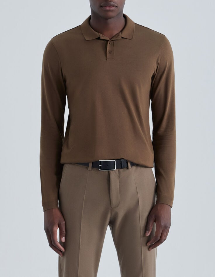 Pure Edition - Polo capuchino algod&oacute;n modal hombre-1