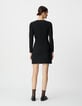 Robe noire fendue maille Milano Femme-2 Robe noire fendue maille Milano Femme-2