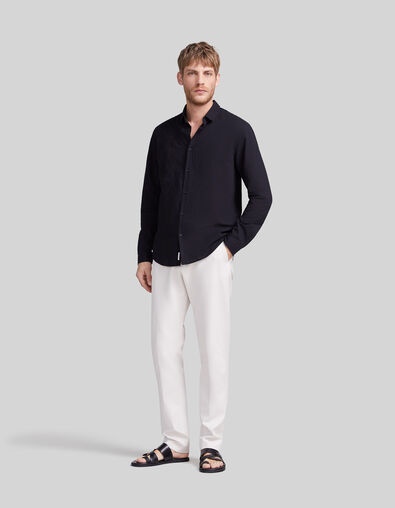 Zwart SLIM overhemd voile Heren - IKKS