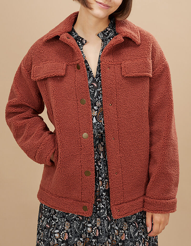 Manteau bois de rose en bouclette I.Code-2