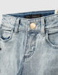 Girls’ light blue embroidered organic slim 7/8 jeans-4