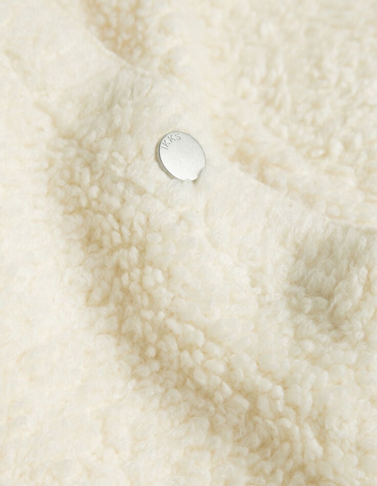 Women’s white bouclette knit cardigan-5 Women’s white bouclette knit cardigan-5