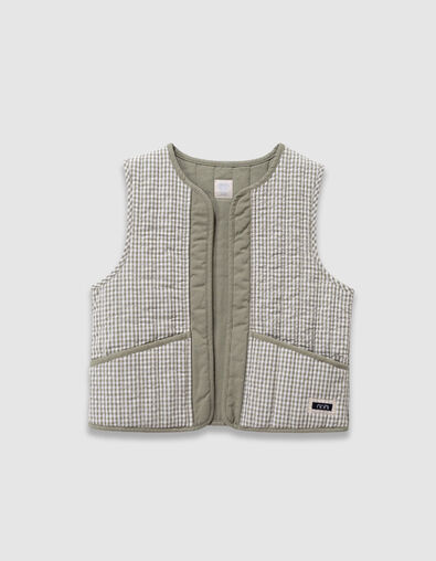 &Auml;rmellose, wendbare Weste in Khaki und Gingham M&auml;dchen - IKKS