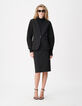 Veste de tailleur noire cintr&eacute;e d&eacute;coupes manches Femme-3