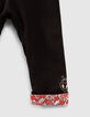 Leggings réversible rouge imprimé et noir bébé fille-4