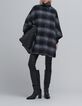 Oversized grijze geruite cape voor dames-1