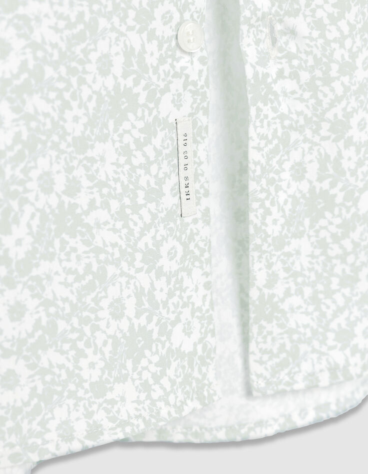 Slim getailleerd groen overhemd Liberty stof motief bloemen Heren-8