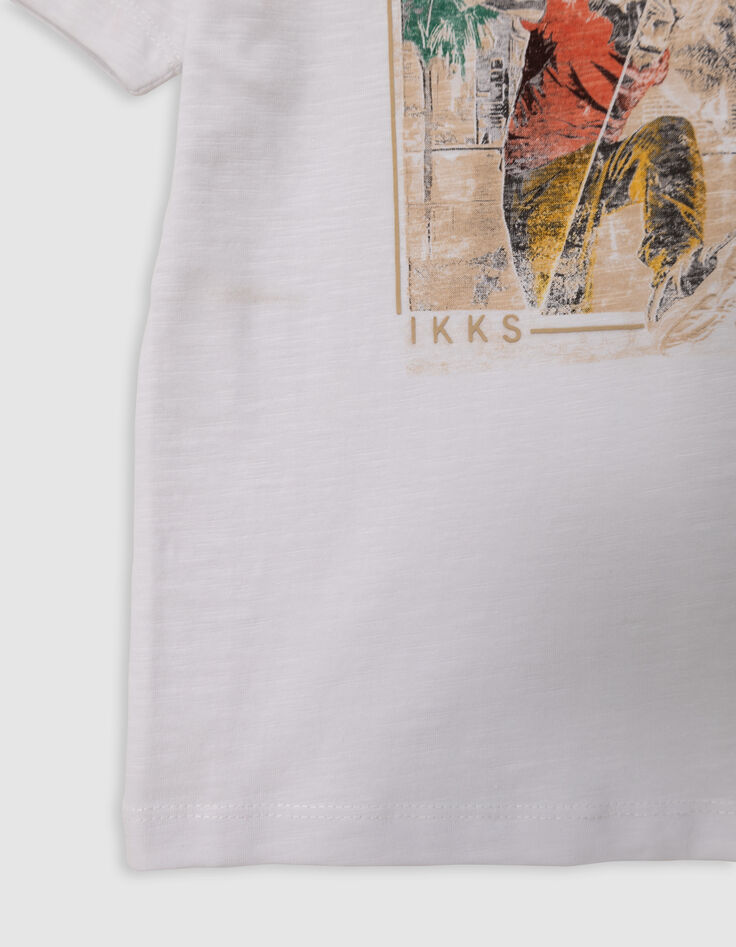 Wit T-shirt biokatoen man met tijgerkop jongens-8