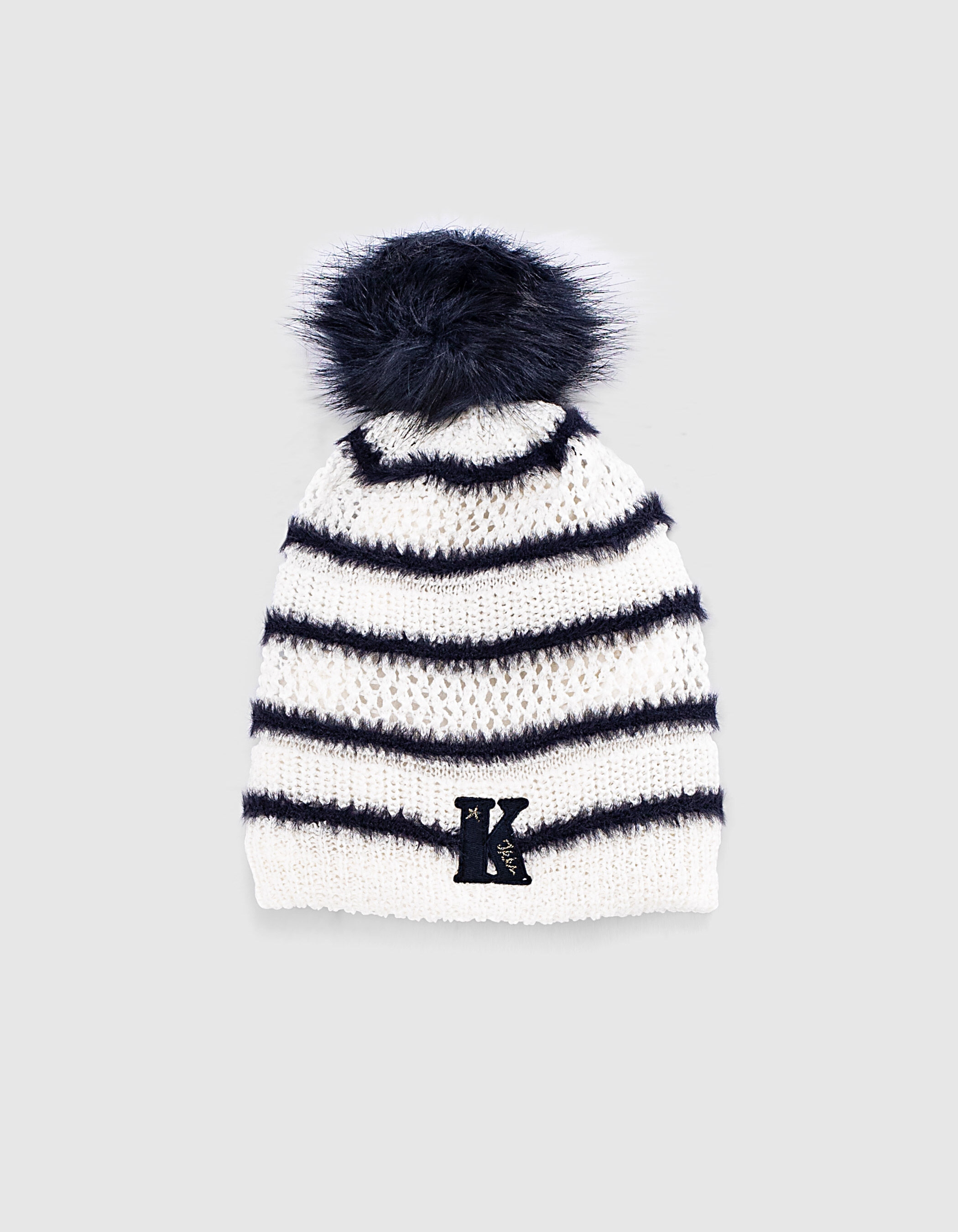 Girls navy new arrivals pom pom hat