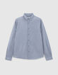 Men&rsquo;s light blue organic cotton voile SLIM shirt-5
