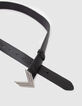 Zwarte leren riem iconische visgraatgesp Dames-6