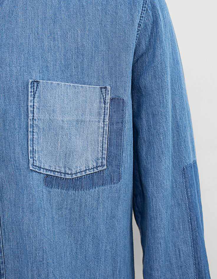 Stone Blue REGULAR-Herrenjeanshemd-5