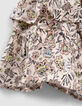 Jupe beige asymétrique imprimé fleurs à volants en viscose ecovero® fille-4