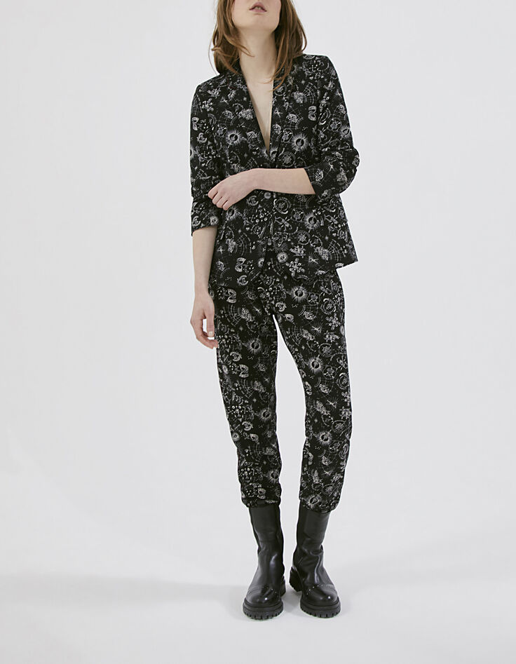 Damenchiffonblazer mit Tattoo-Print-6