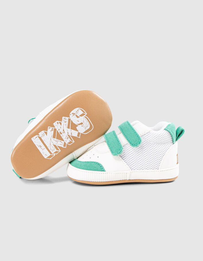 Baskets vertes et blanches à scratchs bébé garçon - IKKS