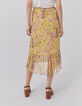 Gelber Midi-Damenrock mit Summer-Paisleyprint-2