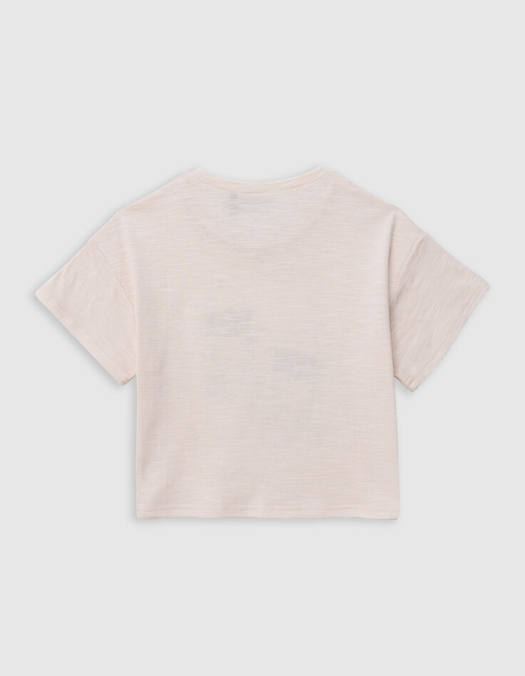 Crème T-shirt borduursel sandalen meisjes-4