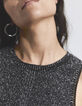 Pure Edition Lurex-Damentop aus Zierstrick in Schwarz-4