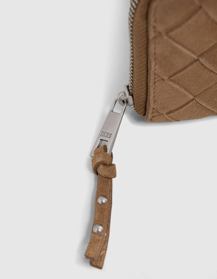 Women's sand suede 1440 Mini Companion wallet - IKKS