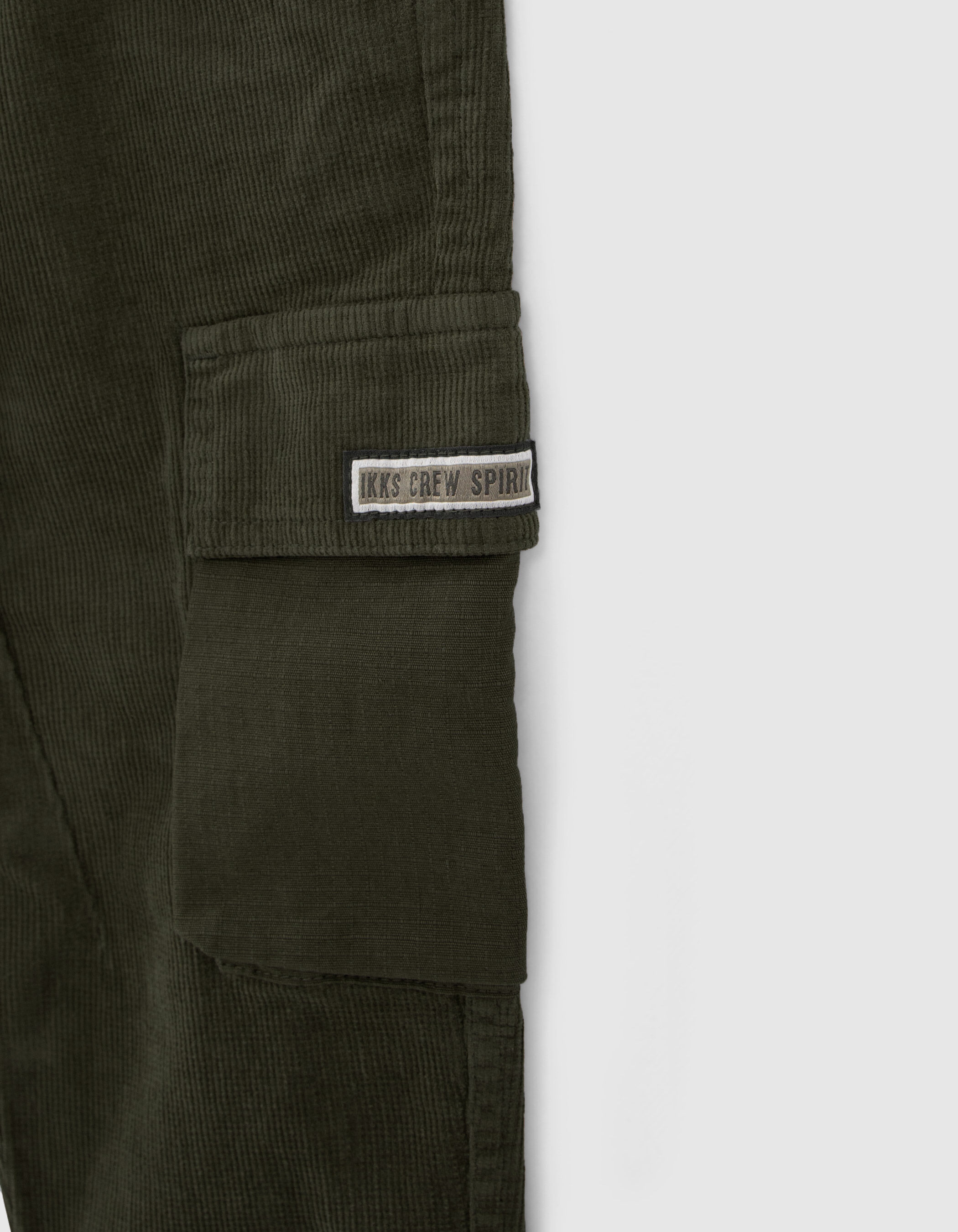 Boys khaki corduroy COMBAT trousers