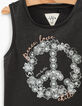 Débardeur cropped gris Peace and Love fille-3