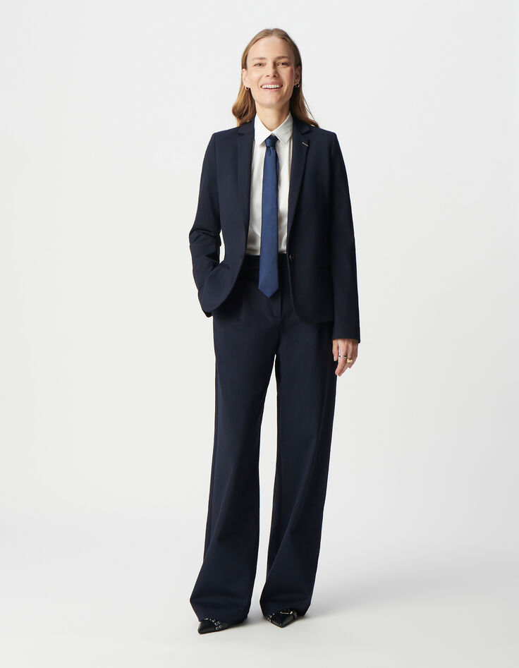 Marine blazer getailleerd milanotricot Dames-1