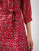 Women’s heart print midi dress with lace-6