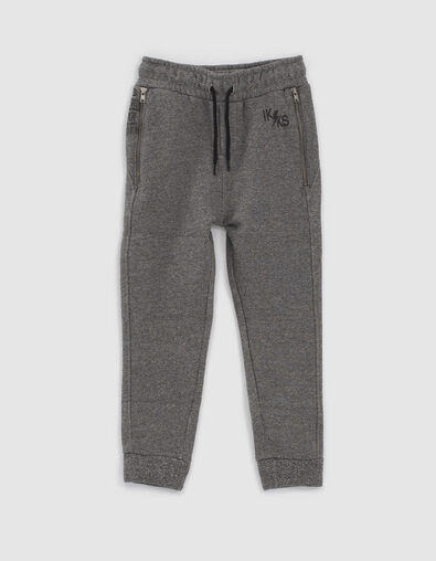 Boys’ charcoal grey marl biker joggers - IKKS