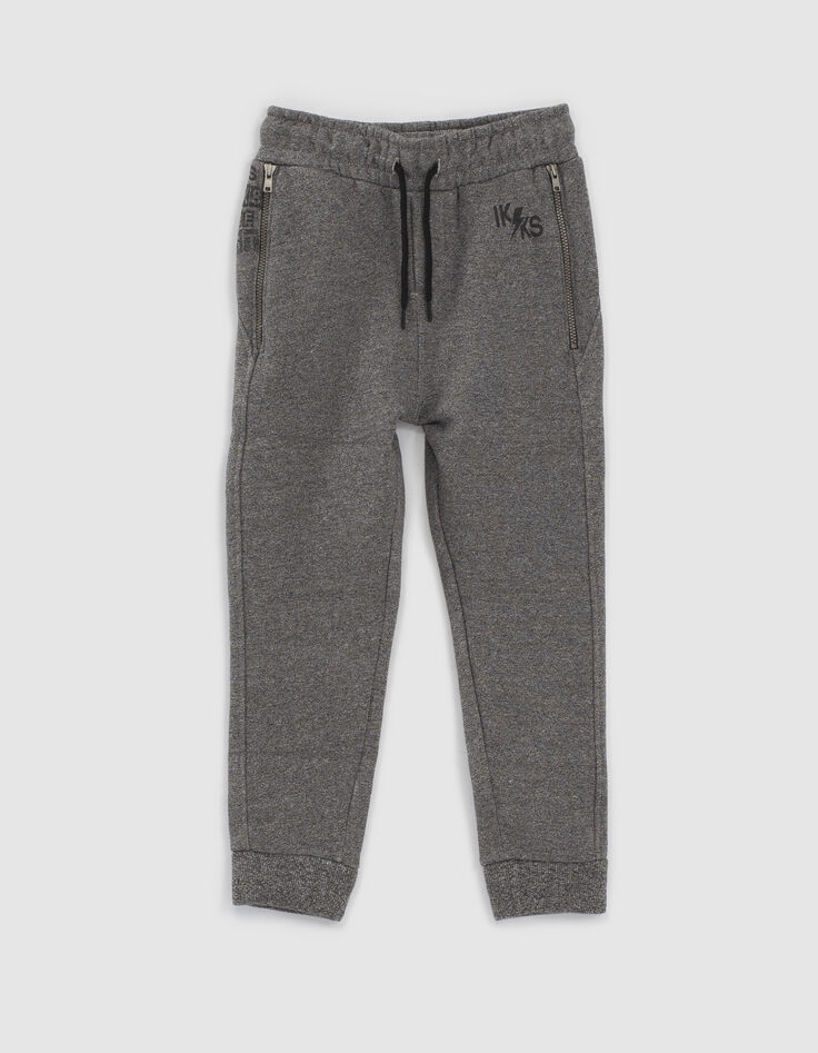 Boys’ charcoal grey marl biker joggers-1