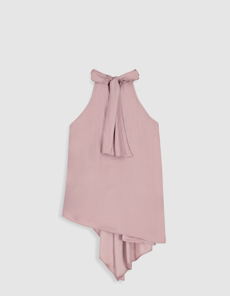 Women's pink asymmetrical sleeveless top-2