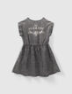 Robe grise en Lenzing&trade; Tencel Lyocell&trade;avec clous fille-3