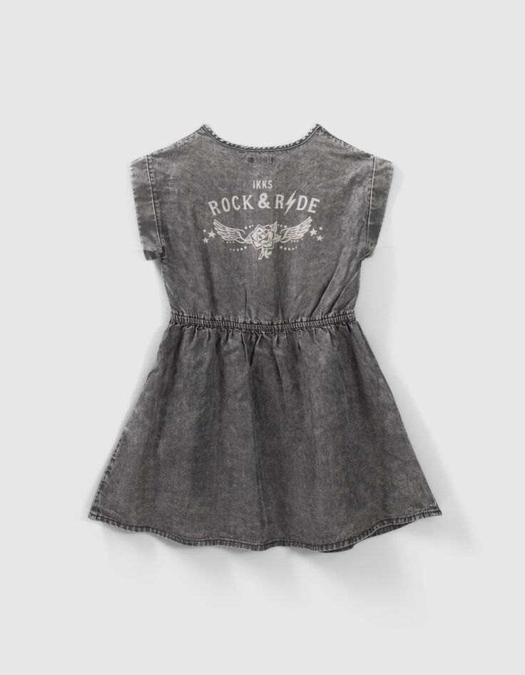 Robe grise en Lenzing&trade; Tencel Lyocell&trade;avec clous fille-3
