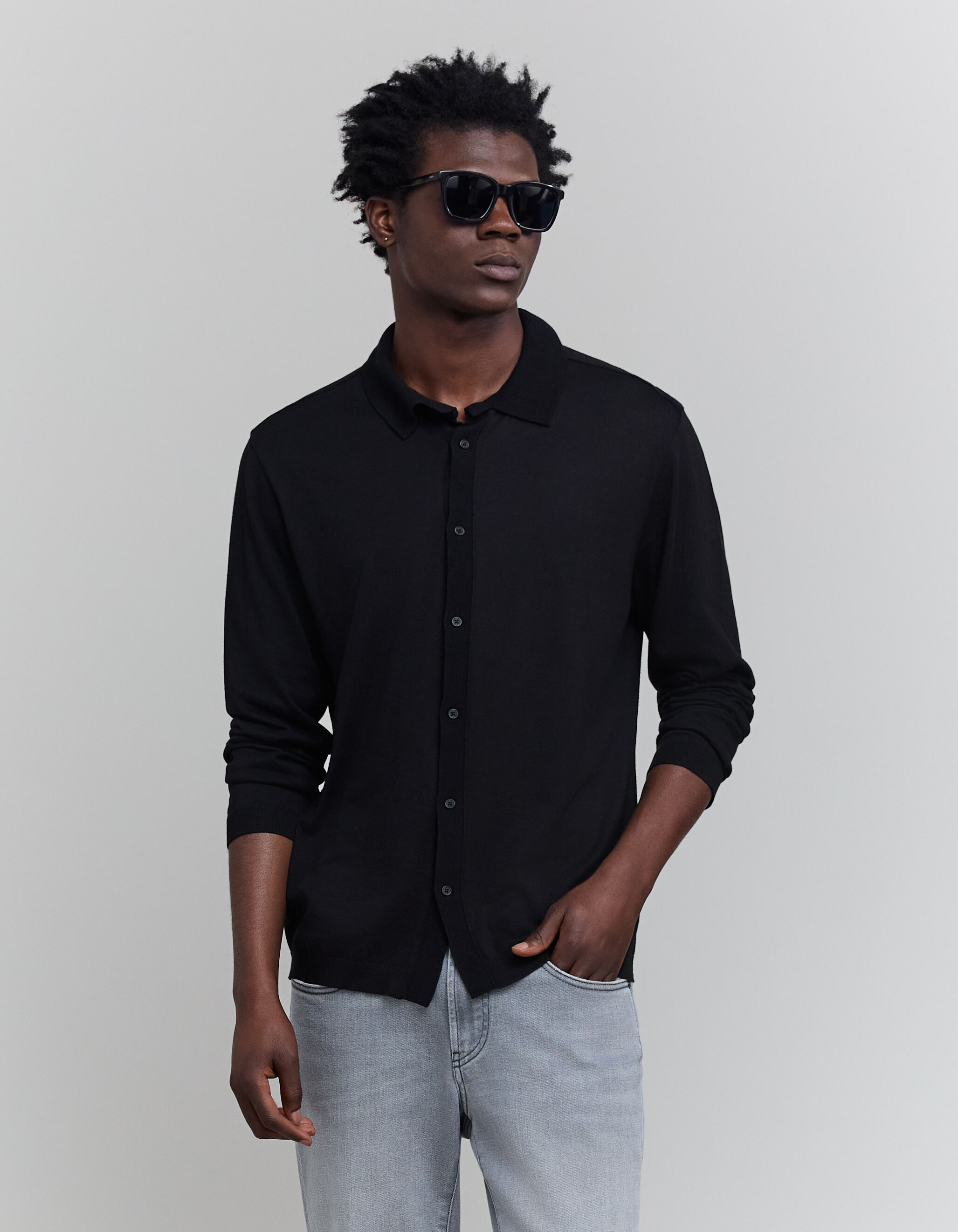 Camisa de malla negra hombre new arrivals