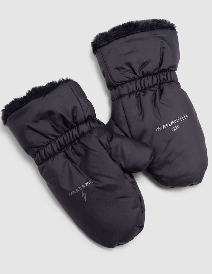 Chaqueta larga de sherpa reversible negra y rosa para niña-6 Chaqueta larga de sherpa reversible negra y rosa para niña-6