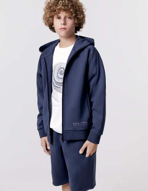 Bermuda BATTLE bleu molleton tech fleece garçon - IKKS